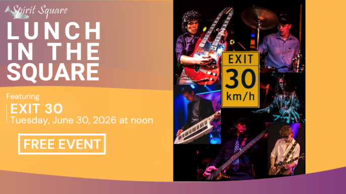 Collage of band members with an Exit 30 kilometer per hour sign in the middle.