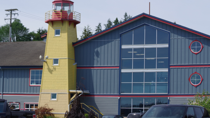 Front of the Maritime Heritage Centre Building in Campbell River.