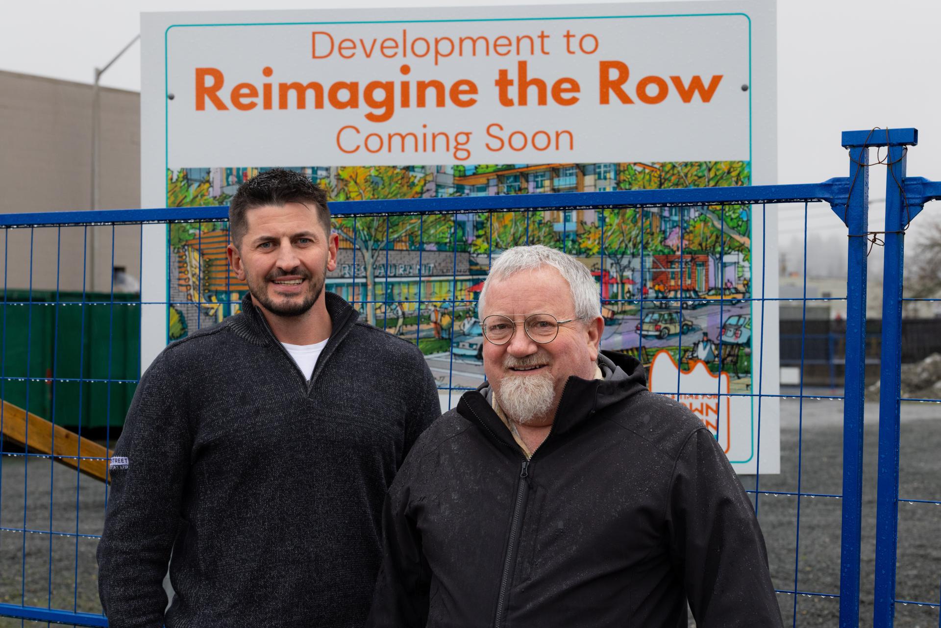 Photo: Kris D. Mailman, Chief Executive Officer, Seymour Pacific Developments Ltd. and Broadstreet Properties Ltd. alongside Mayor Kermit Dahl.
